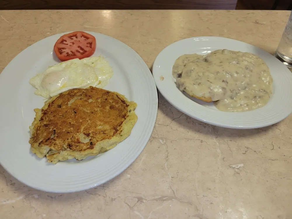 Biscuits and Gravy Eggs over Medium