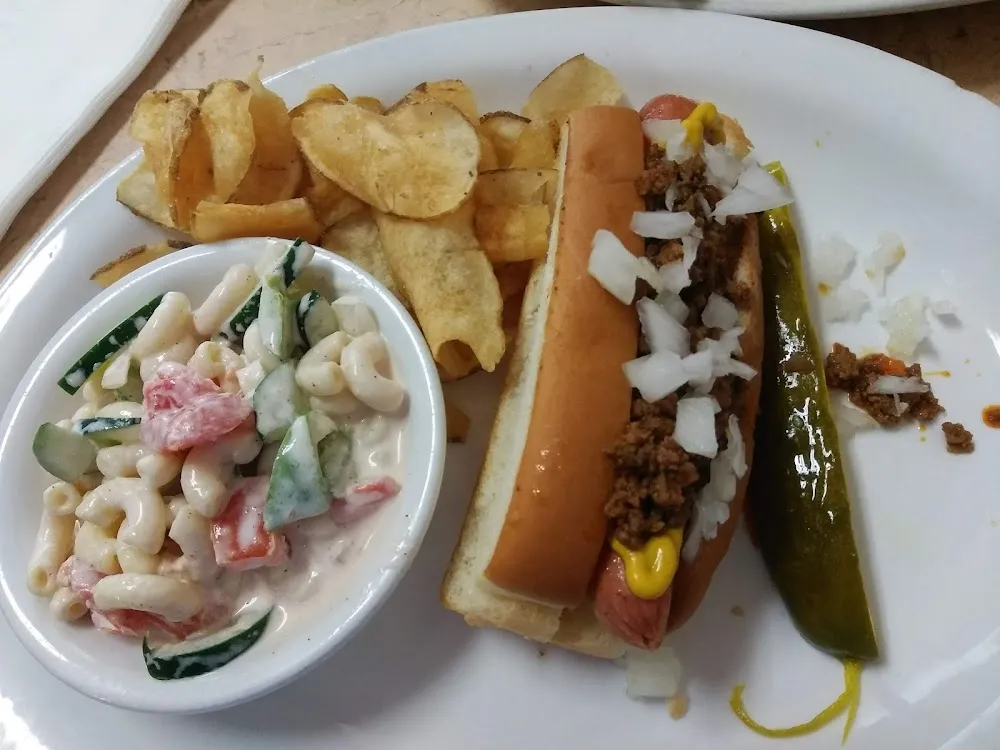 Hot Dog and Macaroni Salad